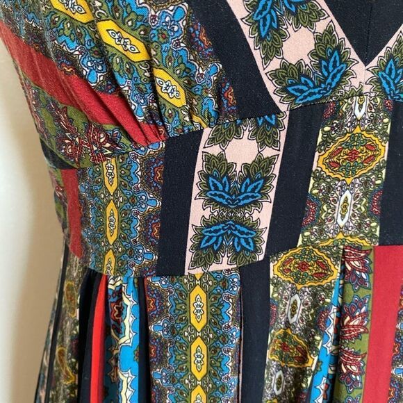 T Tahari Black Sleeveless Tile Stripe Maxi Dress Size M - Picture 7 of 12